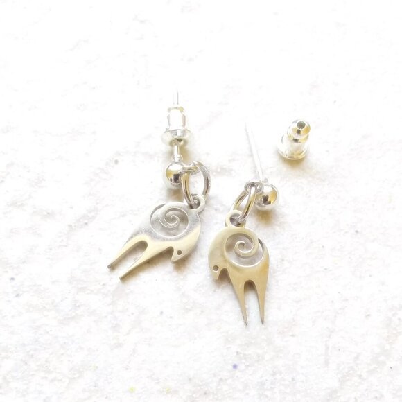 Stainless Steel Goat Capricorn Cappies Post Earrings! Dec/Jan Zodiac Sign! - Picture 4 of 5